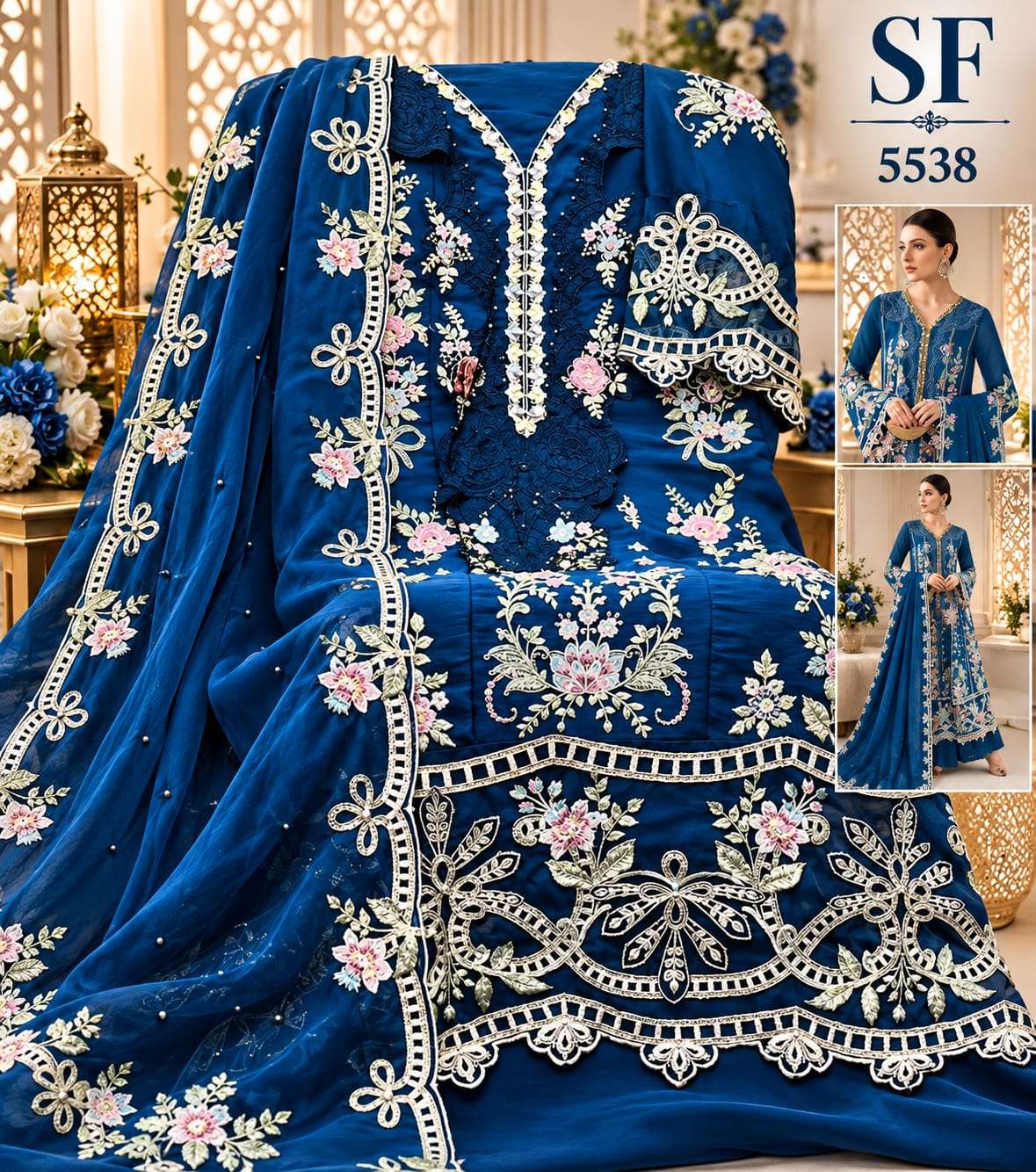 SHREE FABS SF 5538 COLOR HEAVY WORK AND DARK COLOR PAKISTANI DRESS BUY EID MORE TIME